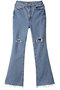 BARBARA ハイライズフレアデニム ニードバイヘリテージ/NEEDBY heritage DAMAGED LT BLUE