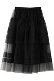 Chika Kisada(チカ キサダ)｜チュールレイヤー スカート/ブラック の