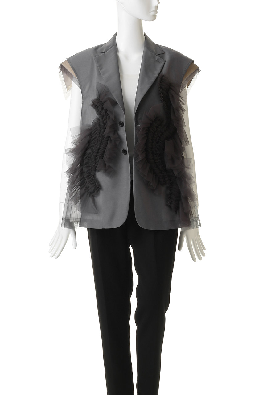 Chika Kisada(チカ キサダ)｜チュール デザイン ジレ/グレー の通販