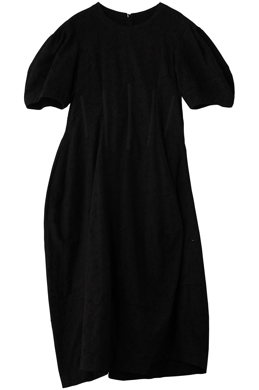 チカ キサダ/Chika Kisadaのパフスリーブ レース ドレス(ブラック/CO-26041)