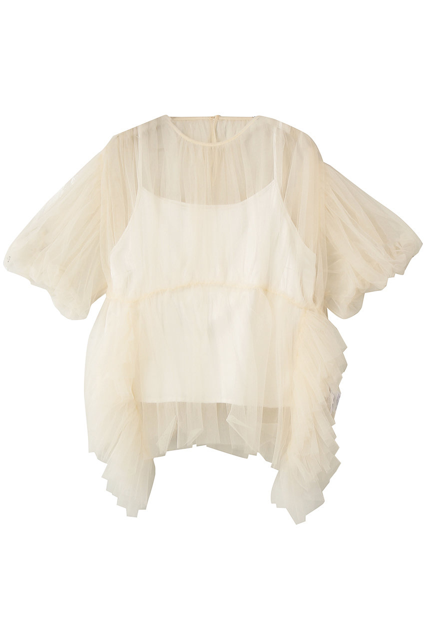 チカ キサダ/Chika Kisadaのエアリー チュール ブラウス(ベージュ/CB-26051)