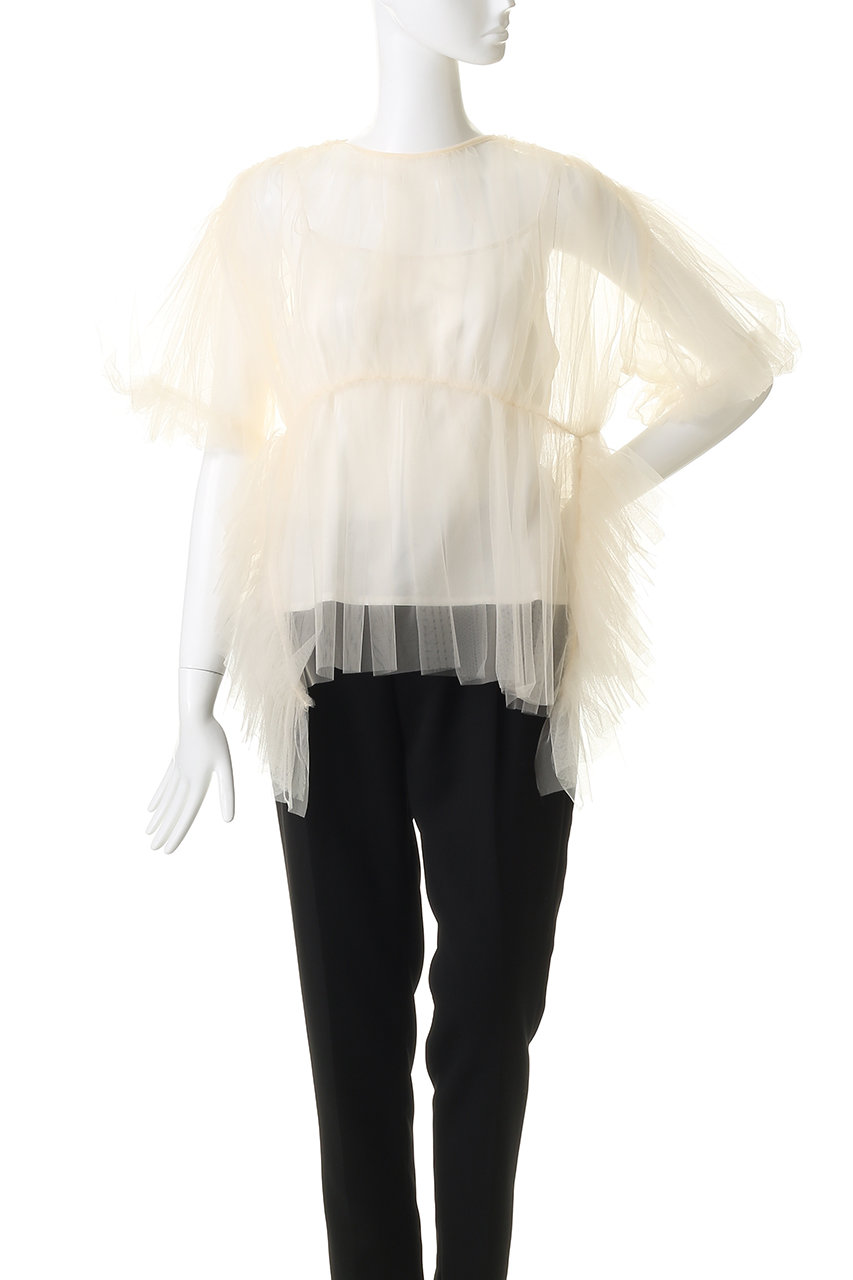 Chika Kisada(チカ キサダ)｜エアリー チュール ブラウス/ベージュ の