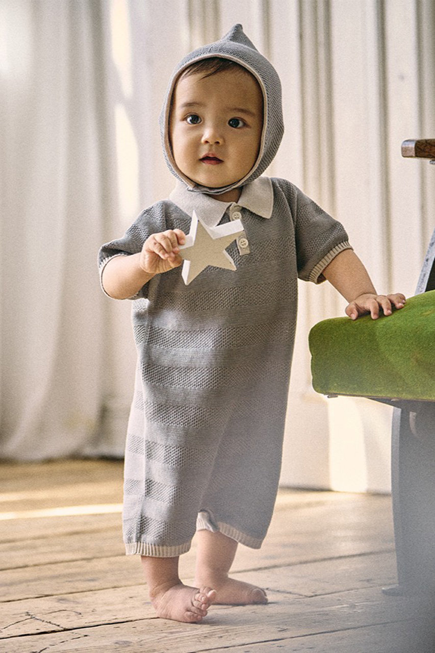 新品MARLMARL 新作ニットポロロンパースNEZU knit polo rompers nezu | ギフト・スタイ・出産祝いのMARLMARL