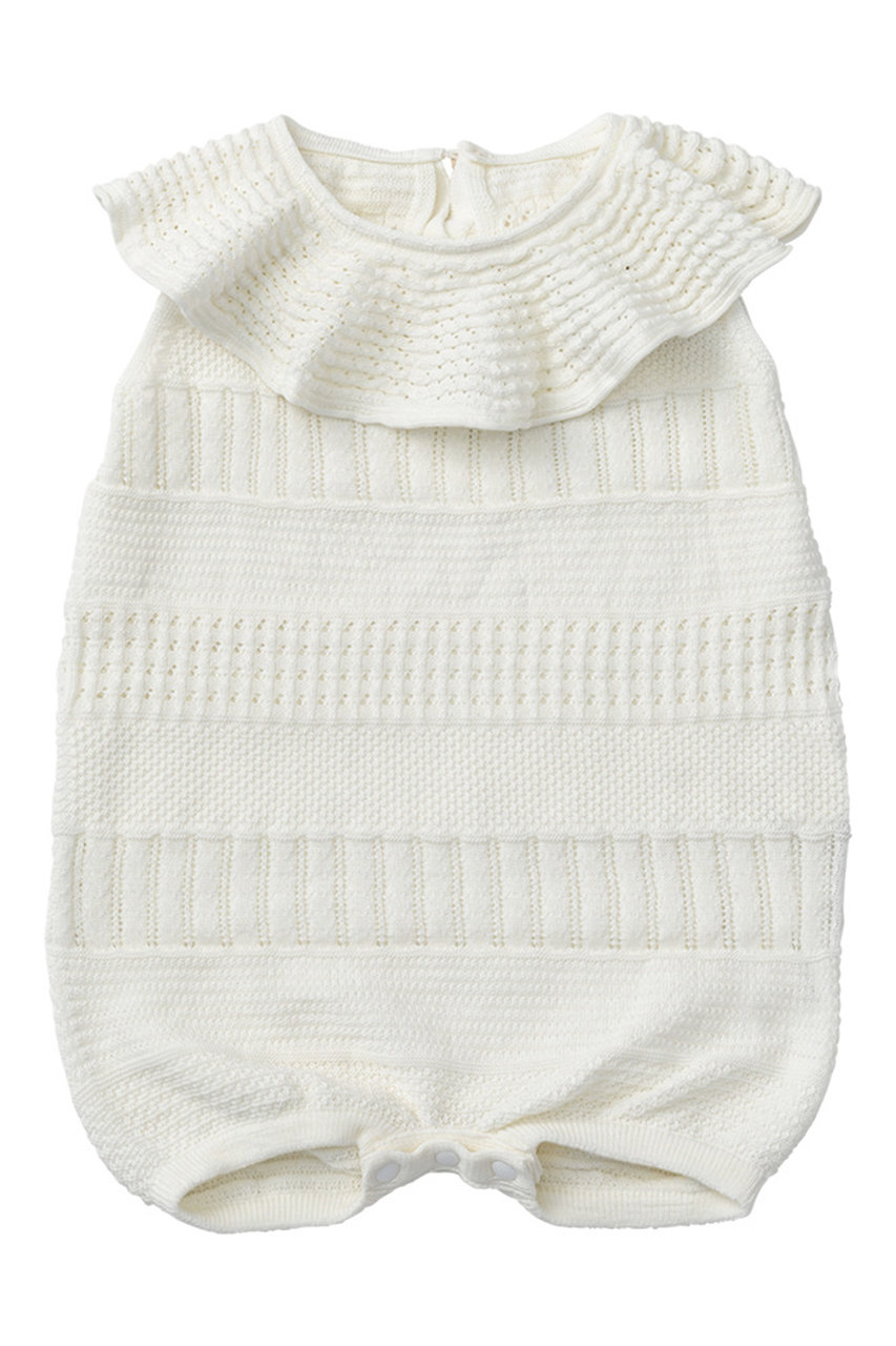 【Baby】knit frill rompers