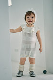 【BABY】knit frill rompers
