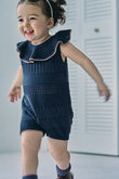 【BABY】knit frill rompers