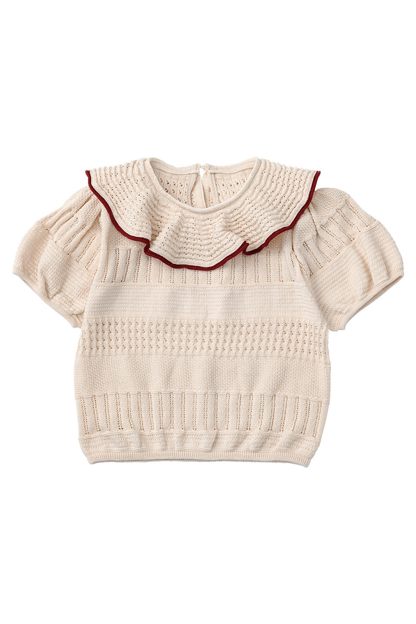 マールマール/MARLMARLの【Baby＆Kids】knit frill blouses(beni/4571635662223)