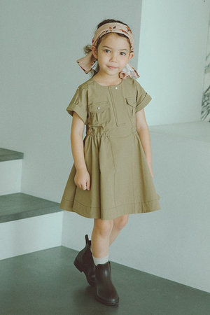 マールマール/MARLMARLの【KIDS】safari dress navy 110-120cm(200200/200206)