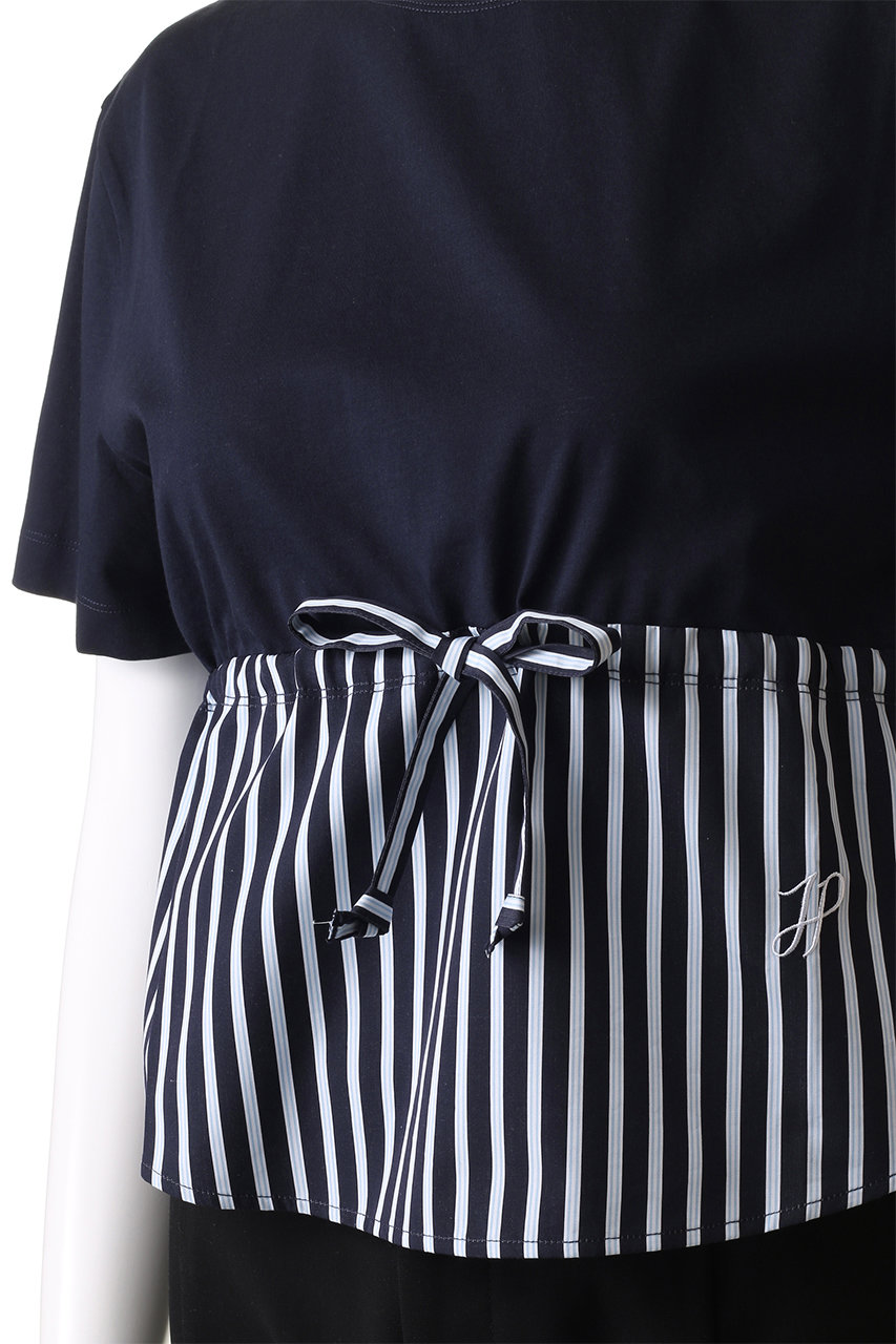 PATOU(パトゥ)｜ストライプポプリン ドローコード Tシャツ