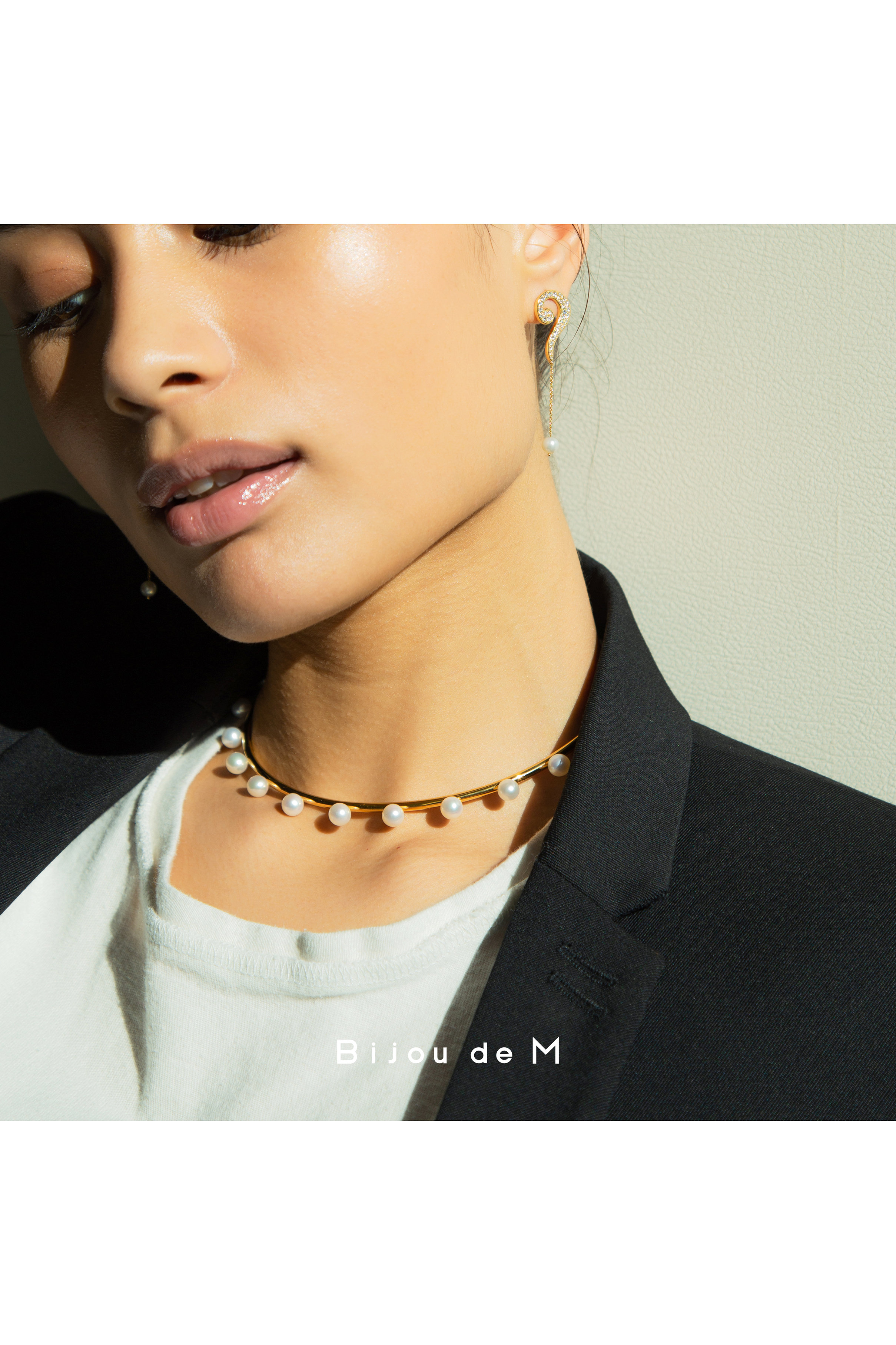 ビジュードエムビジュードエム Bijou de M Pearl Choker - ネックレス