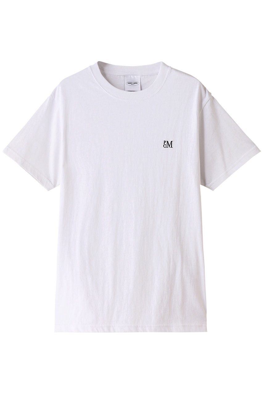 PARROTT CANVAS PCM レギュラー Tシャツ (ホワイト×ブラック, F) パロットキャンバス ELLE SHOP