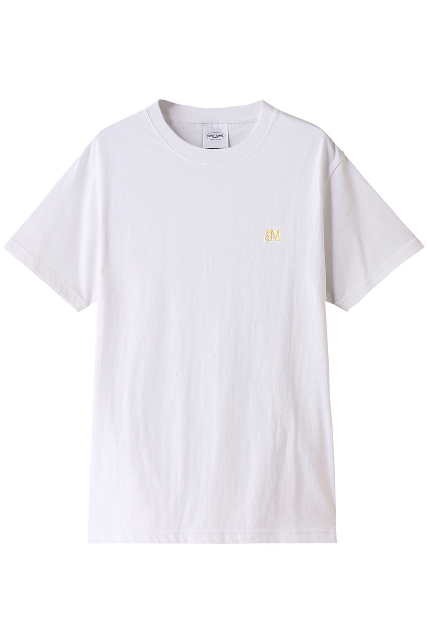 PARROTT CANVAS PCM レギュラー Tシャツ (ホワイト×イエロー, F) パロットキャンバス ELLE SHOP