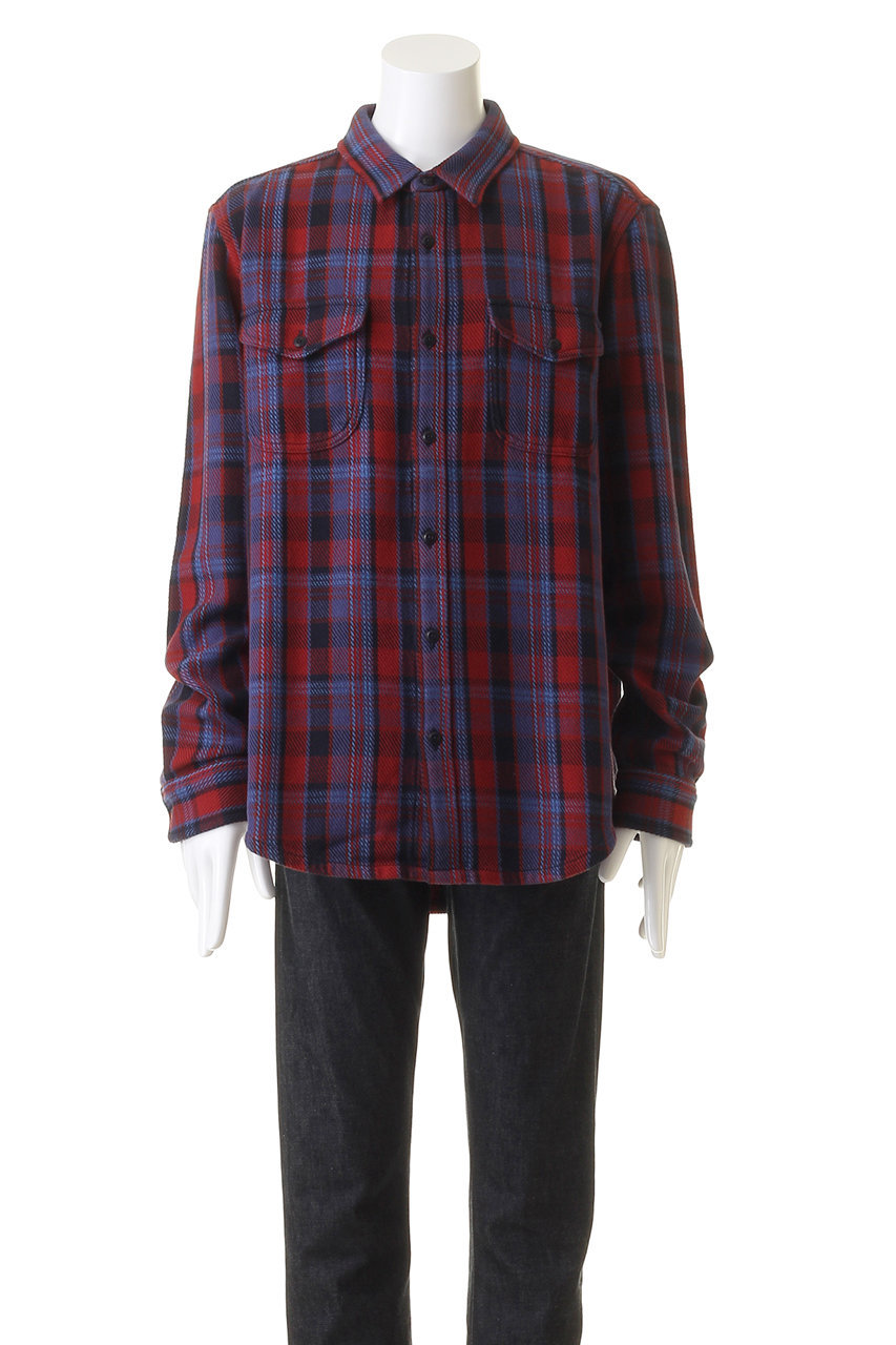 OUTERKNOWN(アウターノウン)｜【MEN】BLANKET SHIRT コットンツイルチェック シャツ/アイボリー  の通販｜ELLESHOP・(エル・ショップ)