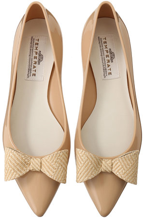 テンパレイト/TEMPERATEのMILLA リボン ポインテッドパンプス(レイン対応)(130600/130601)