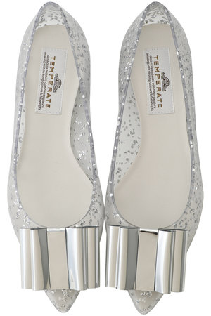 テンパレイト/TEMPERATEのSIMA リボン ポインテッドパンプス(レイン対応)(130600/130601)