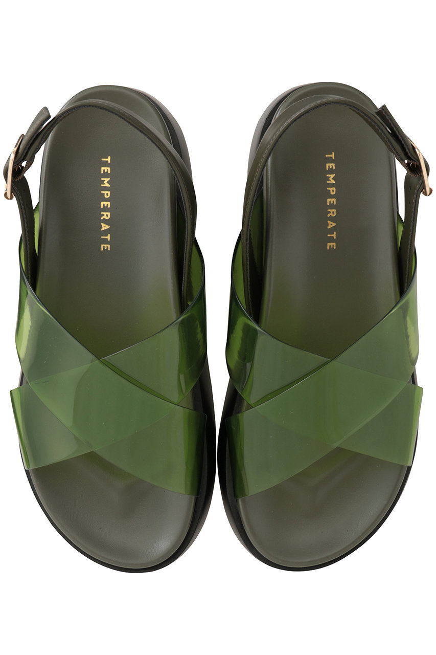 テンパレイト/TEMPERATEのSAMUEL クロスベルトサンダル(レイン対応)(グリーン/SAMUEL)