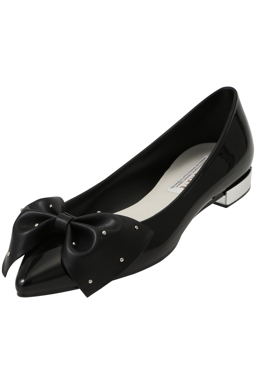 ANGIE スタッズギャザーリボン パンプス(レイン対応)