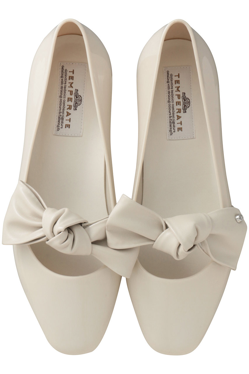 テンパレイト/TEMPERATEのELSIE スクエアトゥ リボンパンプス(レイン対応)(アイボリー/ELSIE)