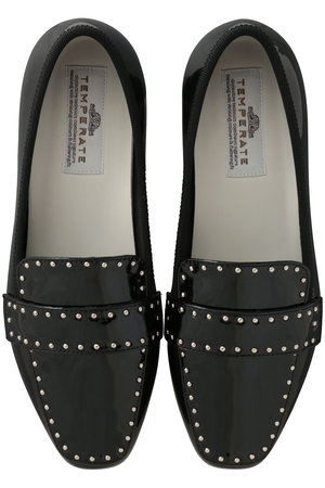 テンパレイト/TEMPERATEのSLOAN シルバースタッズ スリッポン(レイン対応)(130600/130601)