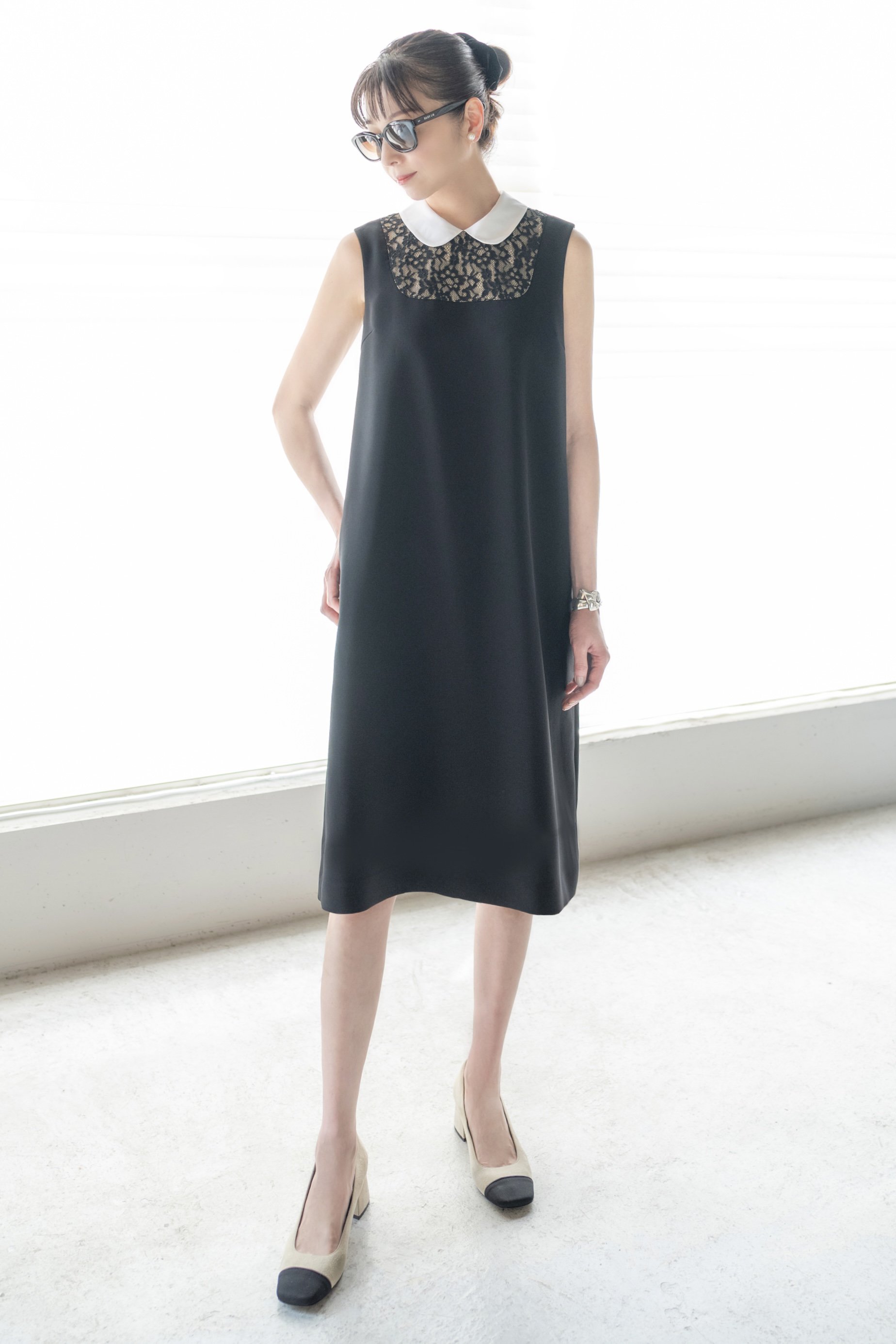 DAISY LIN(デイジーリン)｜Grace Collar Dress/ブラックブラック の通販｜ELLESHOP・(エル・ショップ)