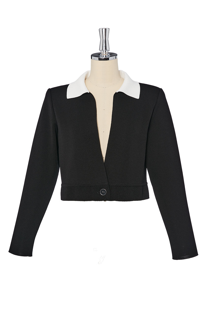 DAISY LIN Upper Class Cardigan (ブラック×ホワイト, 40) デイジーリン ELLE SHOP DAISY LIN Upper Class Cardigan (ブラック×ホワイト, 40) デイジーリン ELLE SHOP