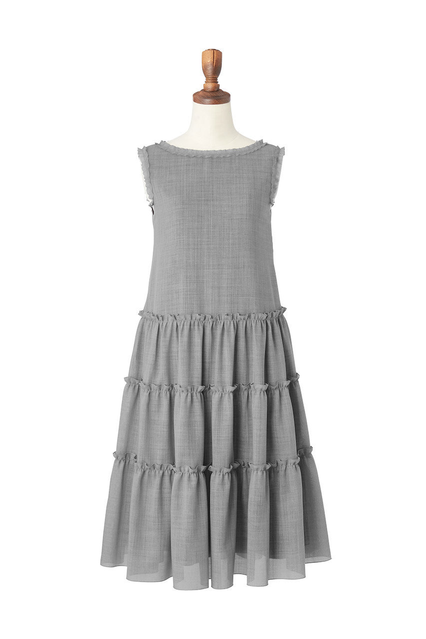 DAISY LIN Dress "さらさら Millefeuille ミモレ" (ソフィーグレー, 38) デイジーリン ELLE SHOP DAISY LIN Dress "さらさら Millefeuille ミモレ" (ソフィーグレー, 38) デイジーリン ELLE SHOP