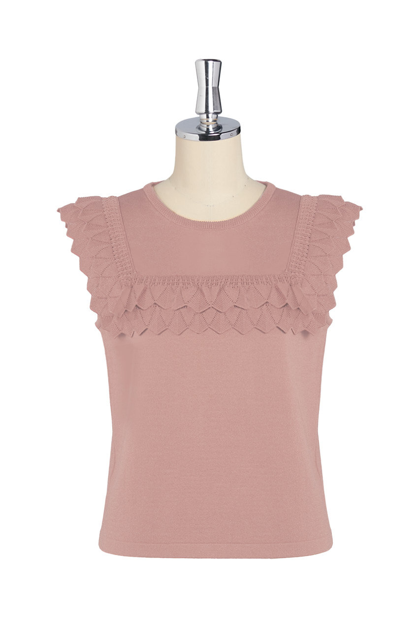 DAISY LIN Knit "Grace Top" (アンティークローズ, 42) デイジーリン ELLE SHOP DAISY LIN Knit "Grace Top" (アンティークローズ, 42) デイジーリン ELLE SHOP