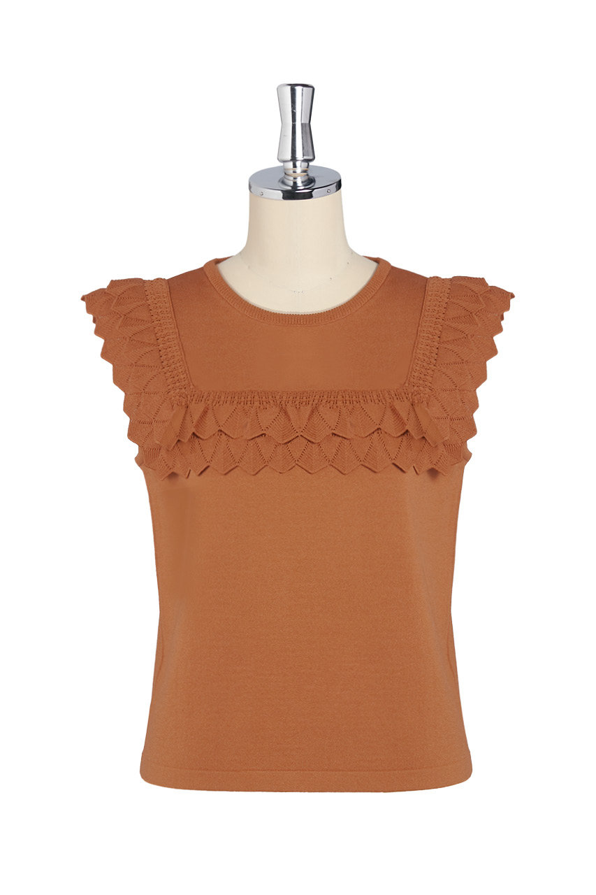 DAISY LIN Knit "Grace Top" (アンティークブリック, 40) デイジーリン ELLE SHOP DAISY LIN Knit "Grace Top" (アンティークブリック, 40) デイジーリン ELLE SHOP