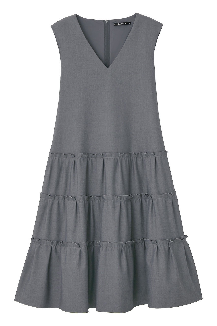DAISY LIN Dress "Millefeuille V Slim" (グレー, 40) デイジーリン ELLE SHOP DAISY LIN Dress "Millefeuille V Slim" (グレー, 40) デイジーリン ELLE SHOP