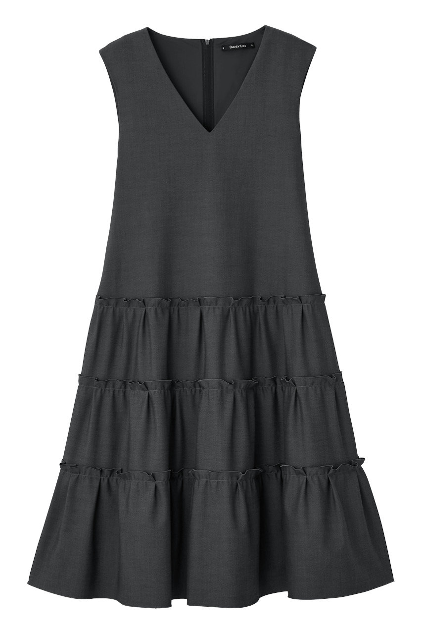 DAISY LIN Dress "Millefeuille V Slim" (リッチグレー, 40) デイジーリン ELLE SHOP DAISY LIN Dress "Millefeuille V Slim" (リッチグレー, 40) デイジーリン ELLE SHOP