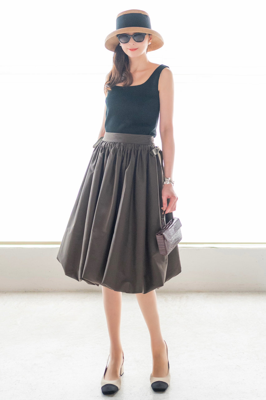 DAISY LIN(デイジーリン)｜Skirt “Tulip Ribbon”/ダークブラウン の