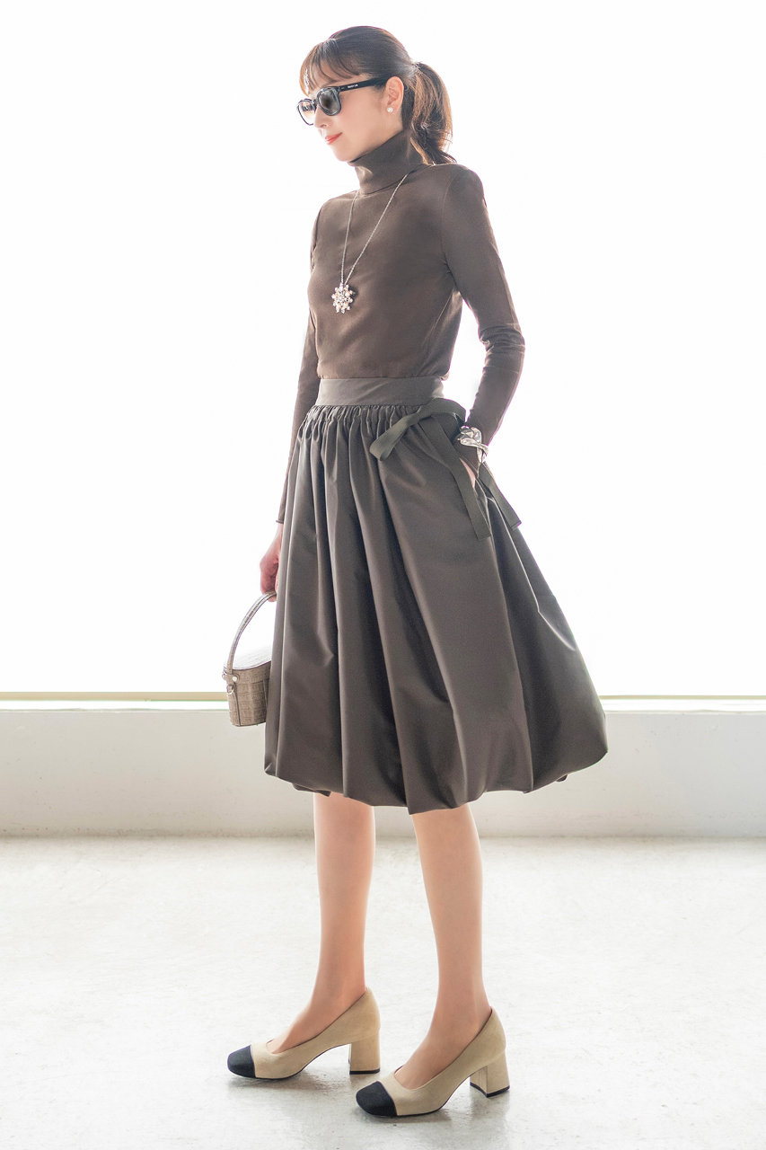 DAISY LIN(デイジーリン)｜Skirt “Tulip Ribbon”/ダークブラウン の