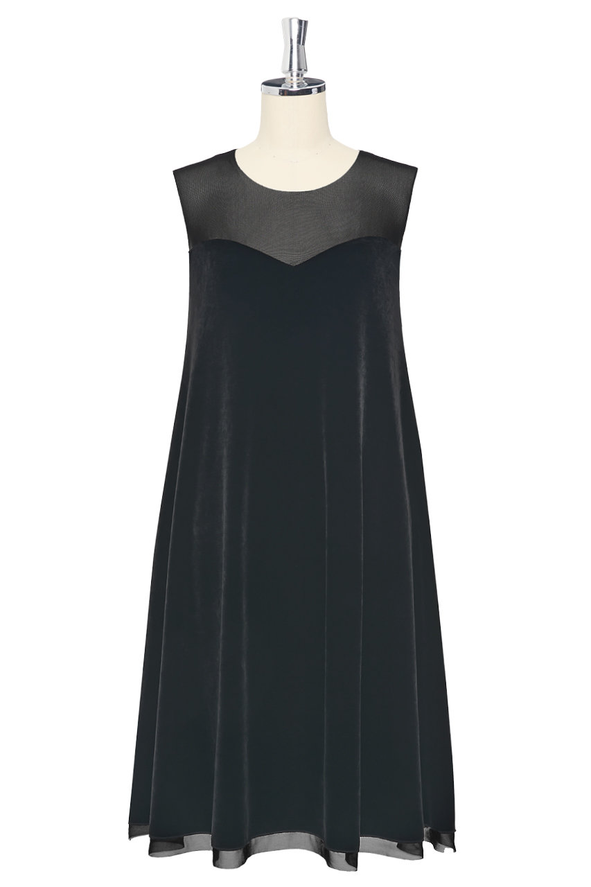 DAISY LIN Dress "Velour Swing" (ベルベットブラック, 40) デイジーリン ELLE SHOP