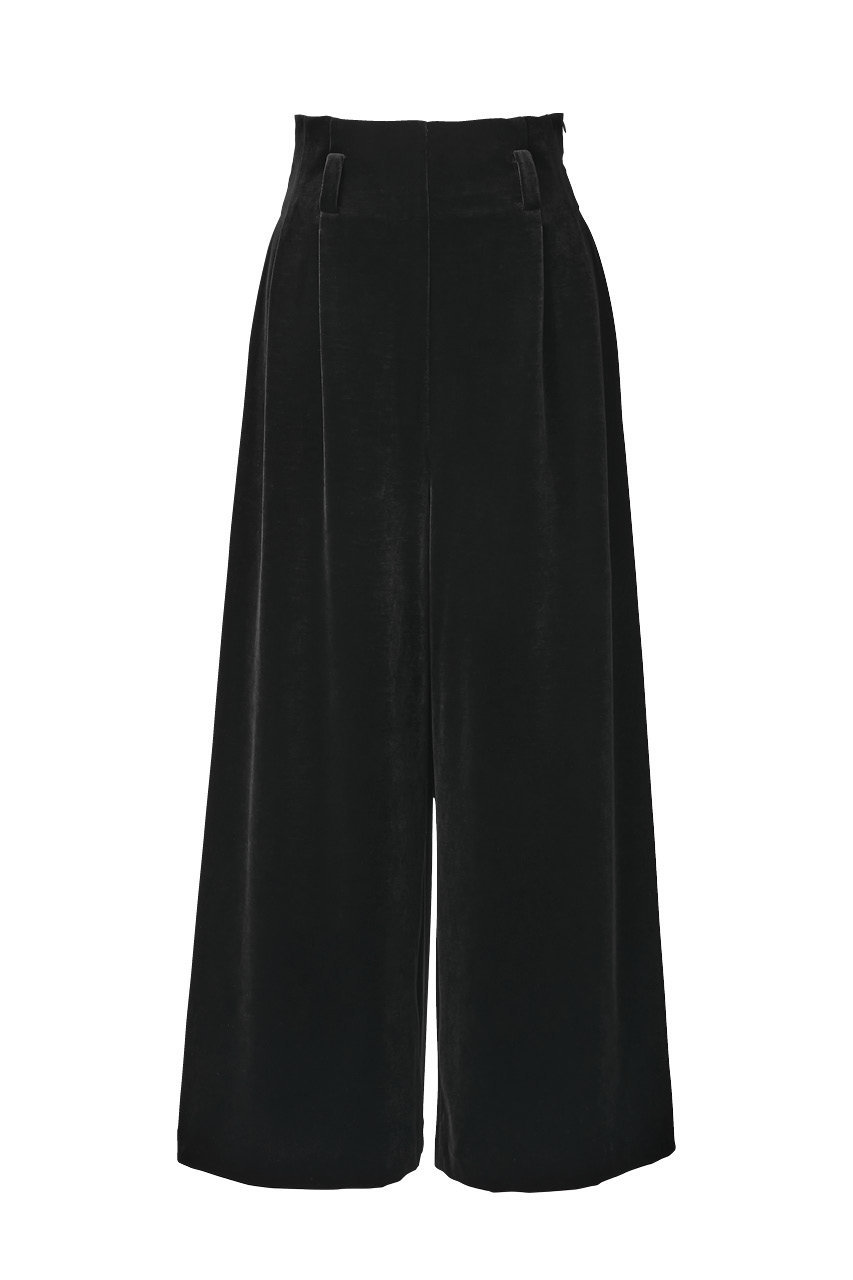 DAISY LIN ELEGANT FLARE VELOUR PANTS (ベルベットブラック, 38) デイジーリン ELLE SHOP