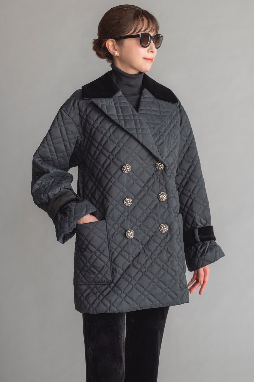 DAISY LIN(デイジーリン)｜キルティングコート “Uptown Lady”/ブラック