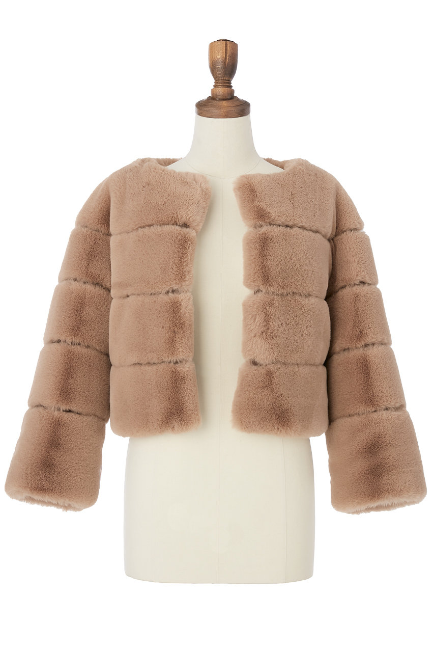 DAISY LIN Love Fur Jacket "Almond Princess" (アーモンドブラウン, F) デイジーリン ELLE SHOP DAISY LIN Love Fur Jacket "Almond Princess" (アーモンドブラウン, F) デイジーリン ELLE SHOP