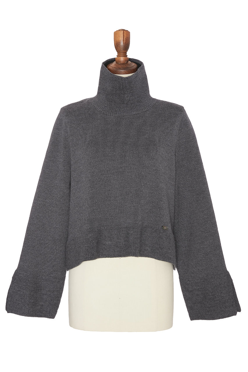 しっとりウール High Neck Sweater