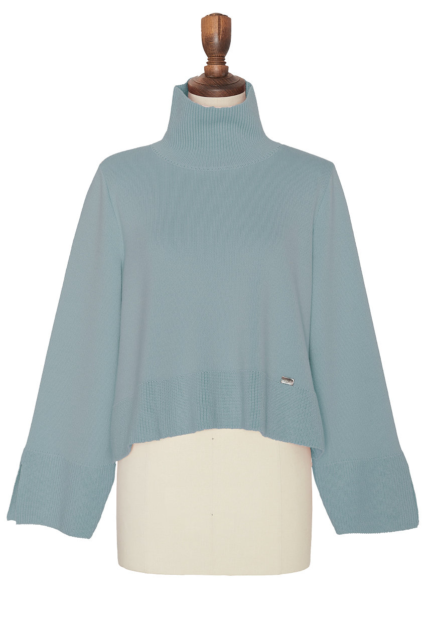 しっとりウール High Neck Sweater