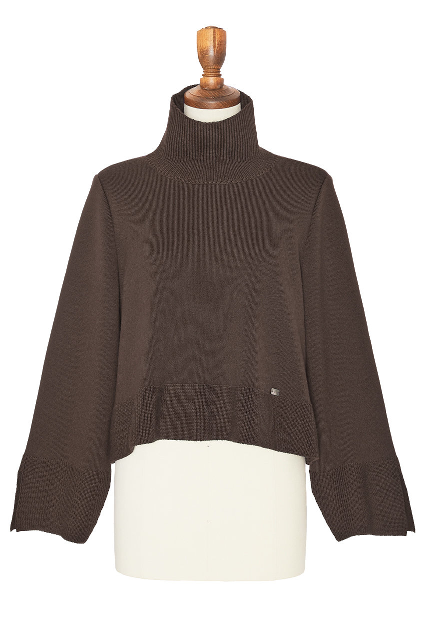 しっとりウール High Neck Sweater