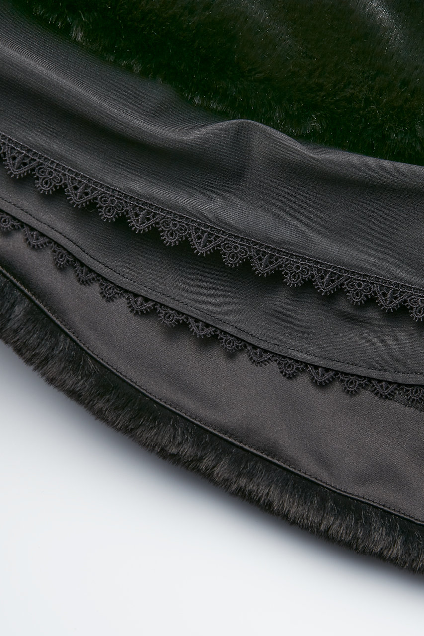 DAISY LIN(デイジーリン)｜Skirt “Love Fur Rich Flare”/ブラック