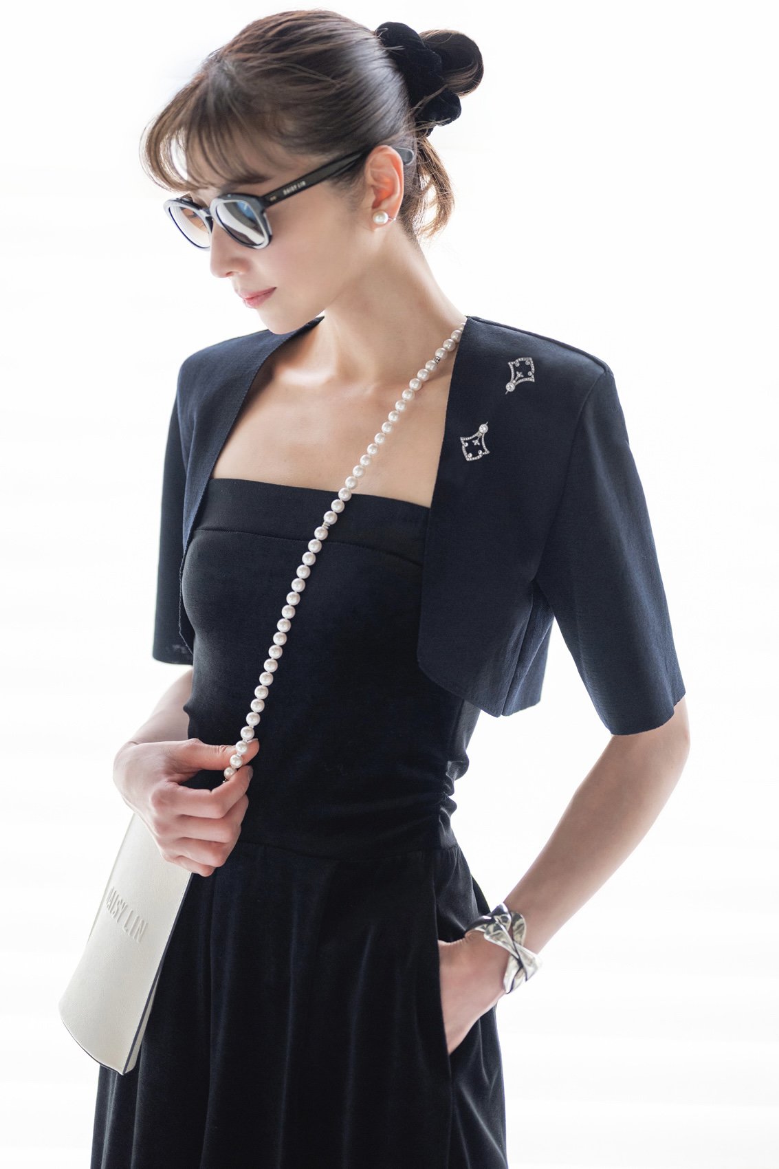 DAISY LIN(デイジーリン)｜Knit Bolero “Cool Elegance”/ブラック