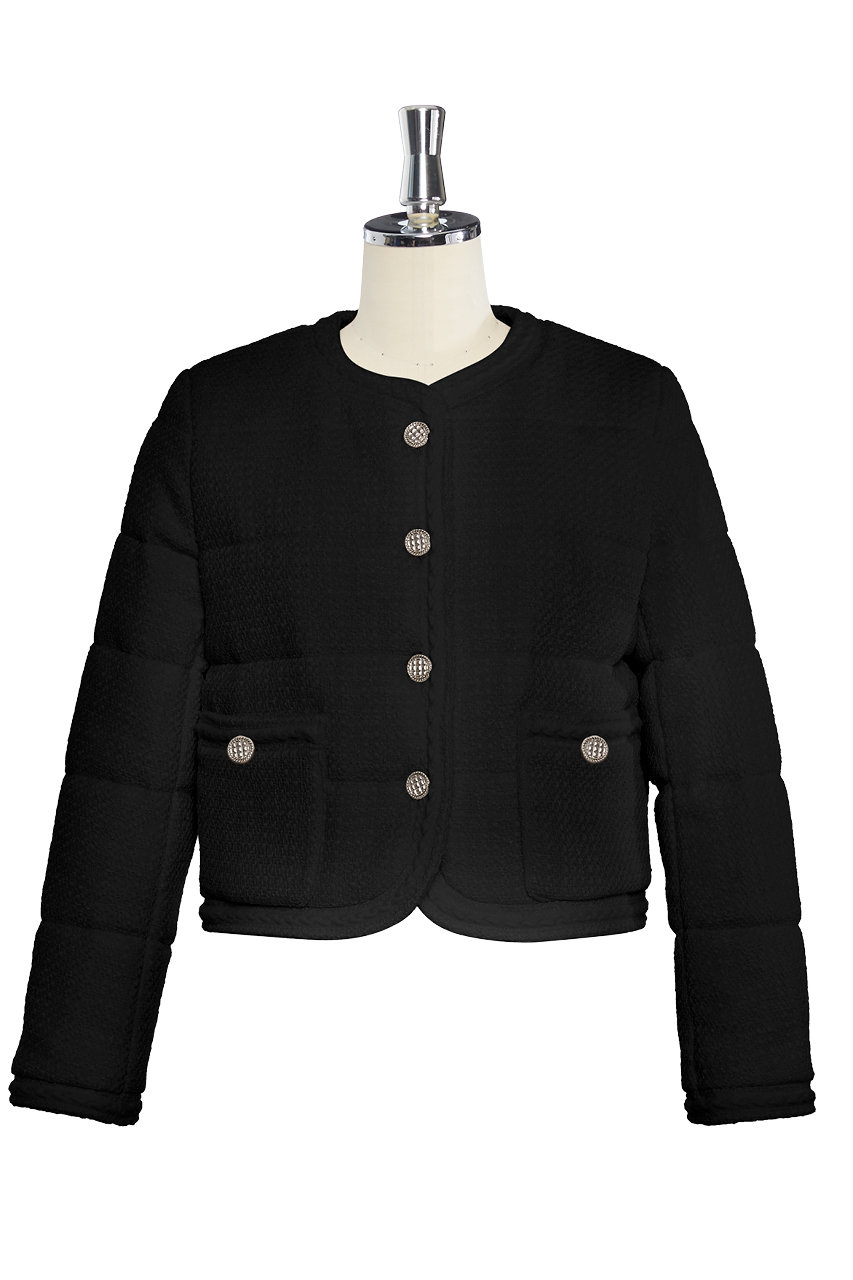 デイジーリン/DAISY LINのWashable Tweed キルティングジャケット”Daisy Modern”(ブラックブラック/07523-DLJCF18AIF)