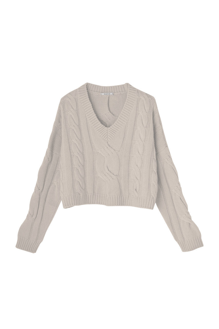 デイジーリン/DAISY LINのふわとろ Cashmere Sweater “Daisy Twist”(パウダーベージュ/07046-DLKTCG02SL)