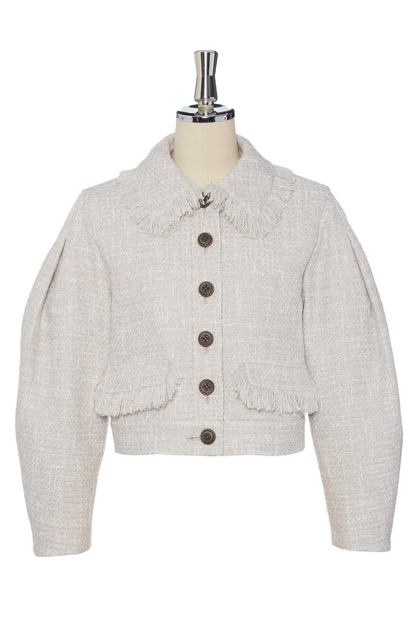 デイジーリン/DAISY LINのWashable Tweed “Cocoon Sleeve Jacket ”(ライトグレー/07512-DLJCF19SI)