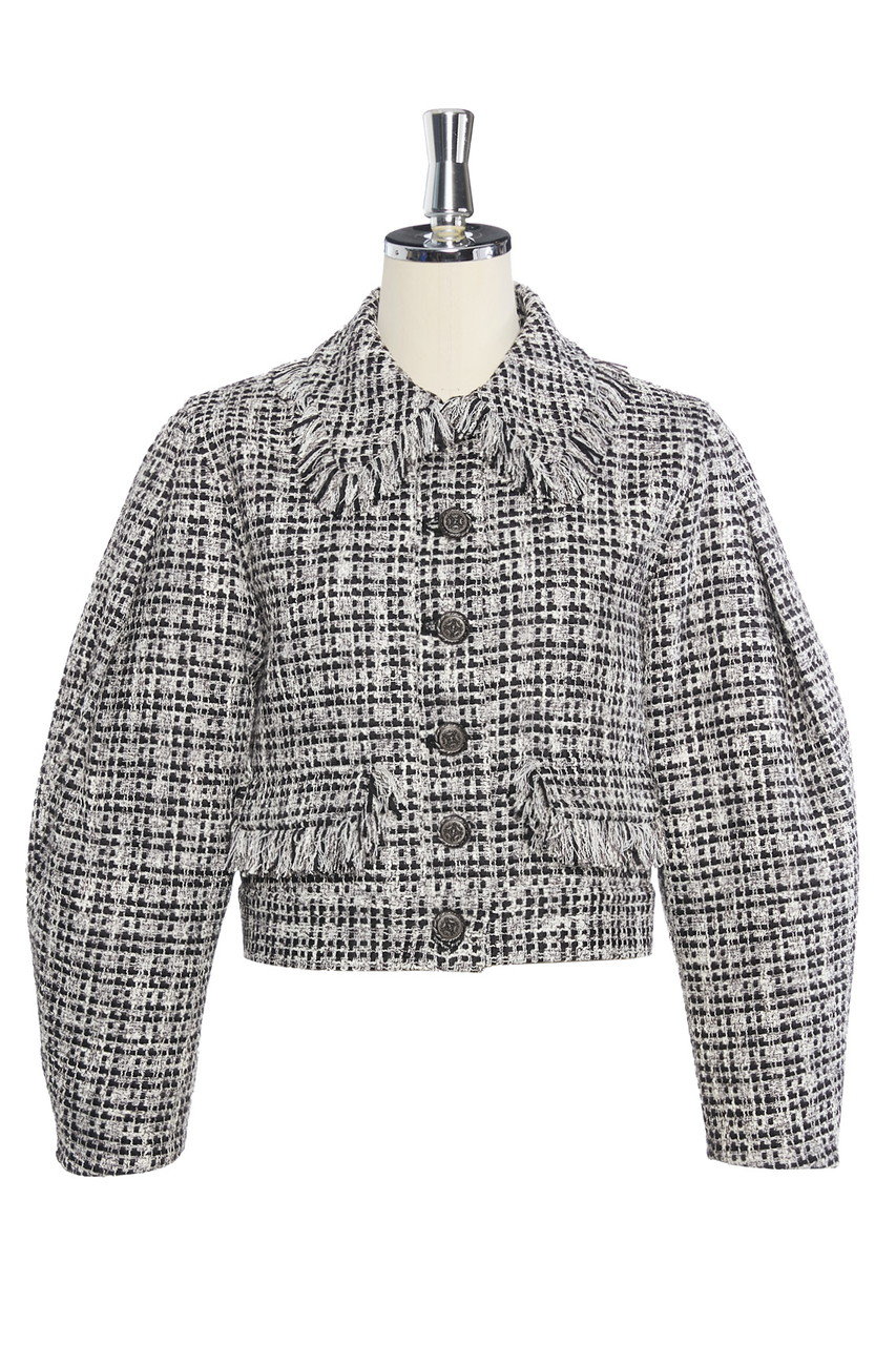 デイジーリン/DAISY LINのWashable Tweed “Cocoon Sleeve Jacket ”(ブラック×ホワイト/07512-DLJCF19SI)