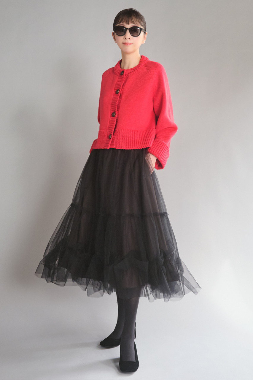 新品タグ付 デイジーリン 2023 Daisy Frill Skirt 40 DAISY LIN(デイジーリン)｜Skirt “Fairy Tulle”/ブラックブラック の