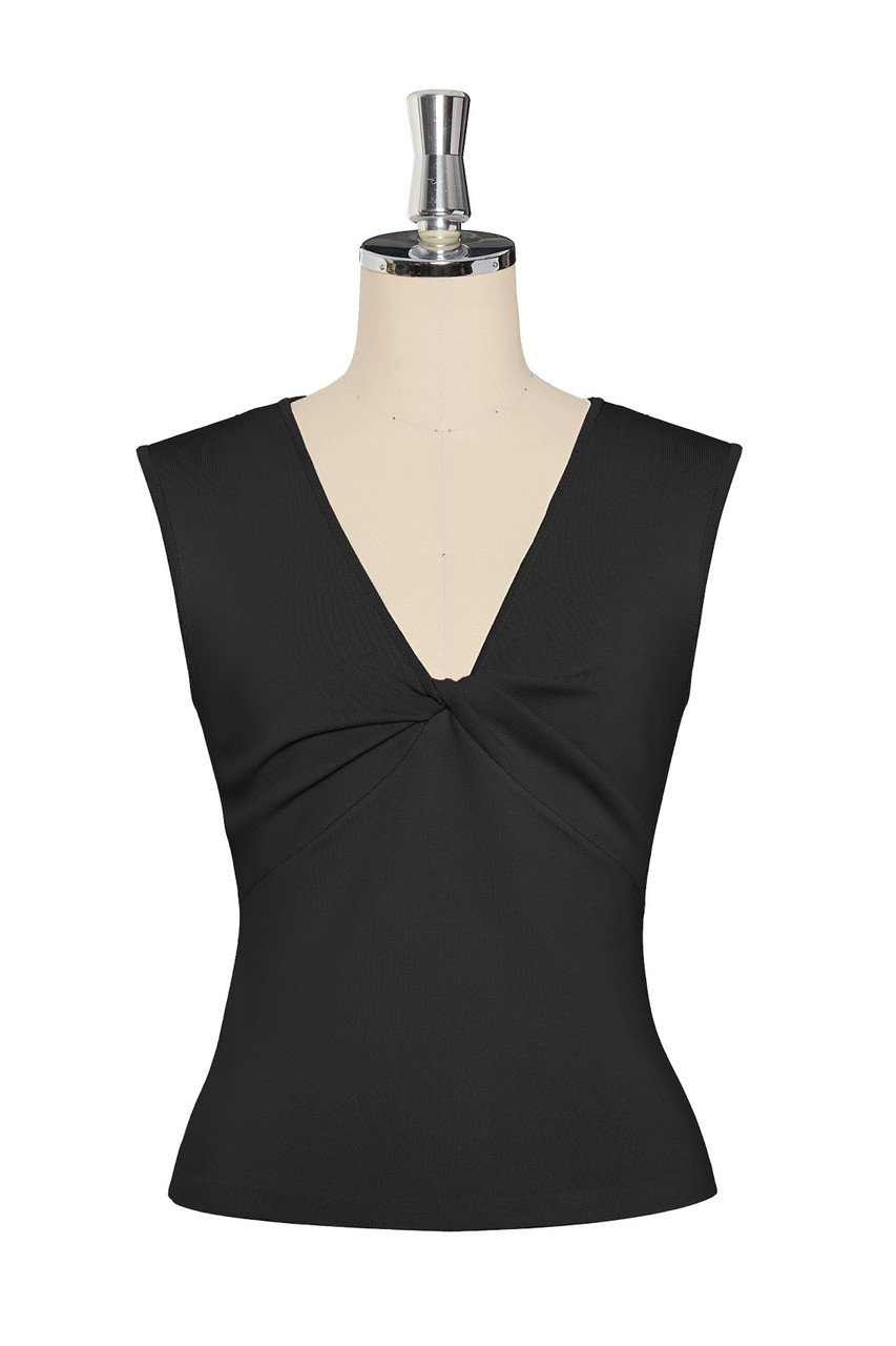 デイジーリン/DAISY LINのKnit Top “Daisy Twist Elegance”(ブラックブラック/07561-DLKTCG03SL)