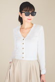 DAISY LIN(デイジーリン)｜Cardigan “Essential V”/ダークグレー の
