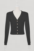 DAISY LIN(デイジーリン)｜Cardigan “Essential V”/ダークグレー の