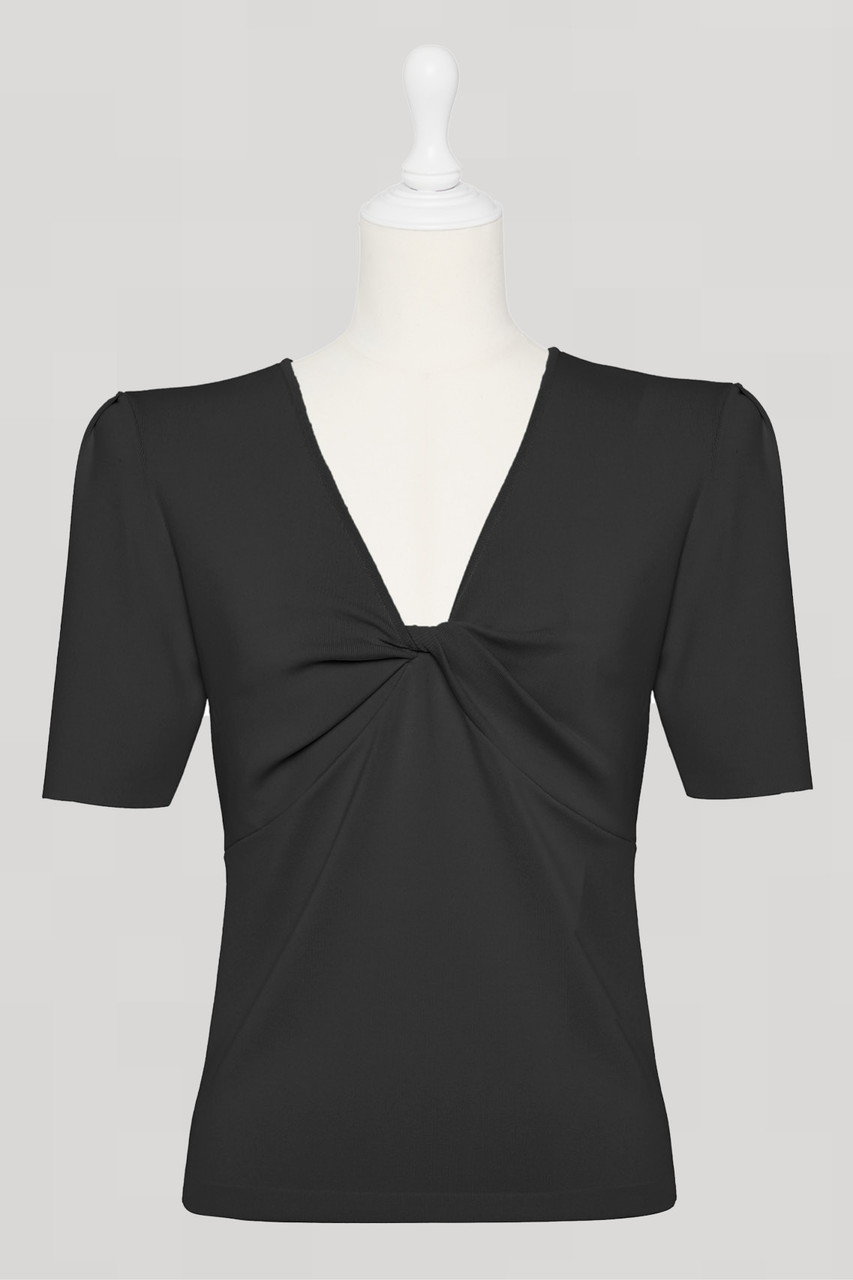 デイジーリン/DAISY LINのKnit Top “Twist Elegant Sleeve”(ブラックブラック/07563-DLKTCG05SL)